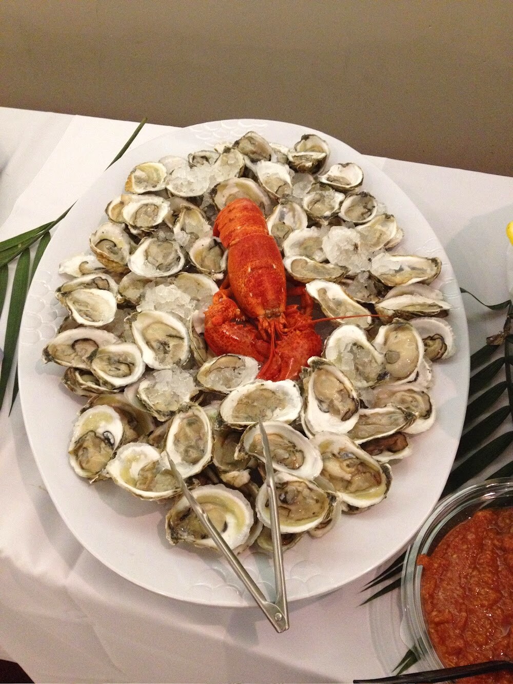 Raw bar of clams and oysters