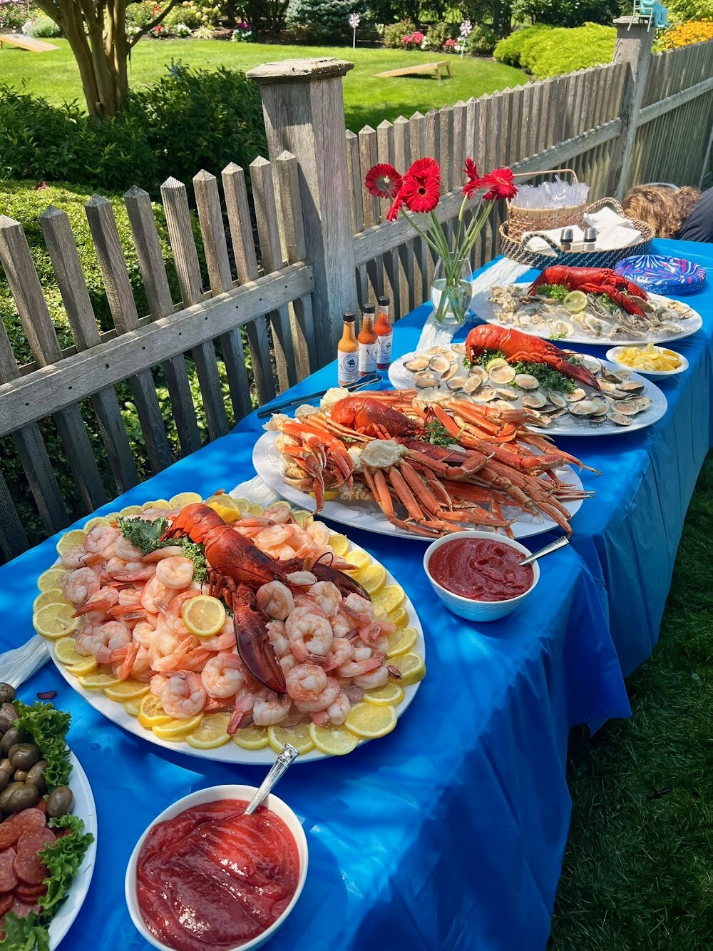 An abundant outdoor catering spread