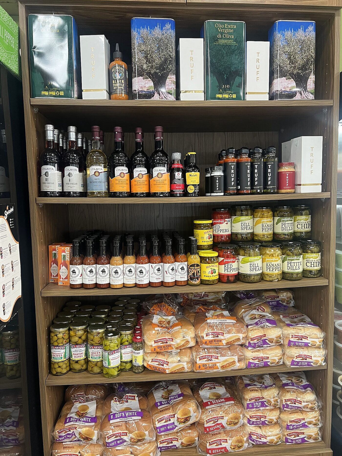 The Market's specialty shelves, stocked with spices, sauces and small-batch finds